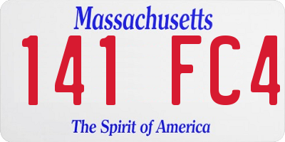MA license plate 141FC4