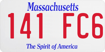 MA license plate 141FC6