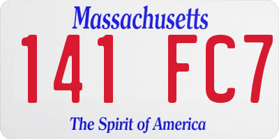 MA license plate 141FC7