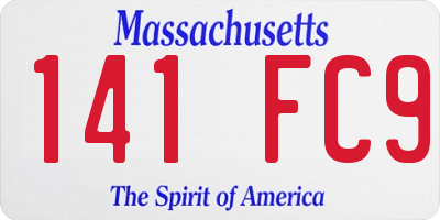 MA license plate 141FC9