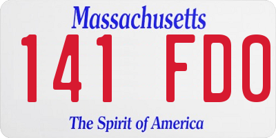 MA license plate 141FD0