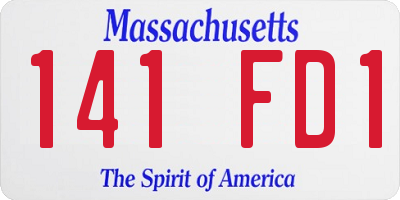 MA license plate 141FD1