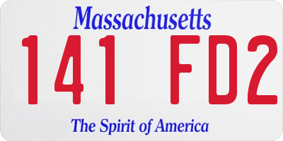 MA license plate 141FD2