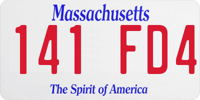 MA license plate 141FD4