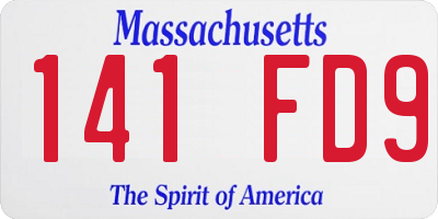 MA license plate 141FD9