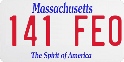 MA license plate 141FE0