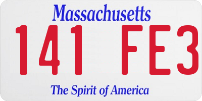 MA license plate 141FE3
