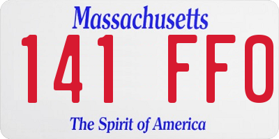 MA license plate 141FF0
