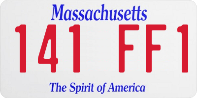 MA license plate 141FF1