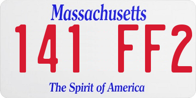 MA license plate 141FF2