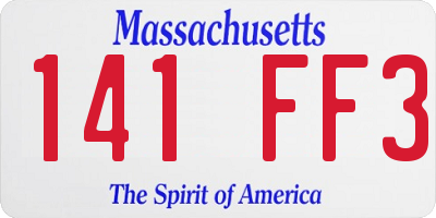 MA license plate 141FF3