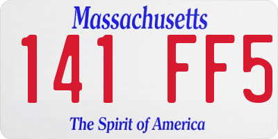 MA license plate 141FF5