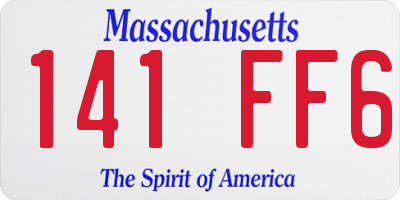 MA license plate 141FF6