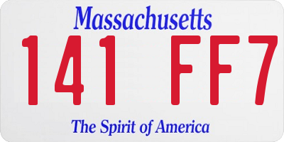 MA license plate 141FF7