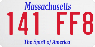 MA license plate 141FF8