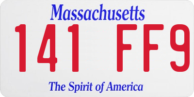 MA license plate 141FF9