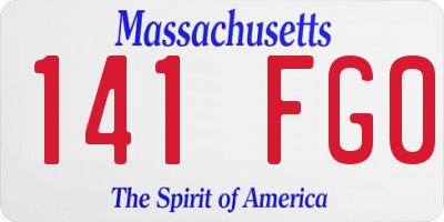 MA license plate 141FG0