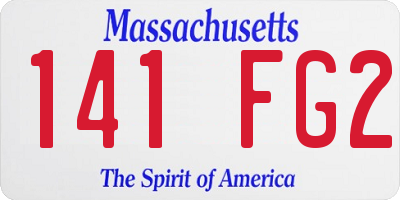 MA license plate 141FG2