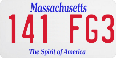 MA license plate 141FG3