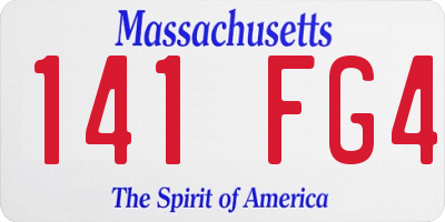 MA license plate 141FG4