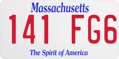 MA license plate 141FG6