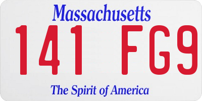 MA license plate 141FG9