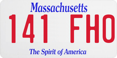 MA license plate 141FH0