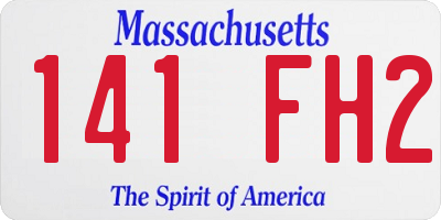 MA license plate 141FH2