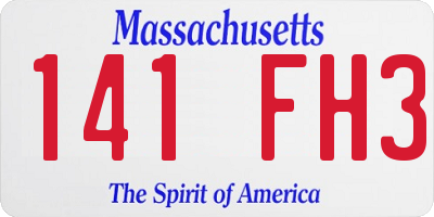 MA license plate 141FH3