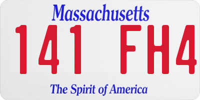 MA license plate 141FH4