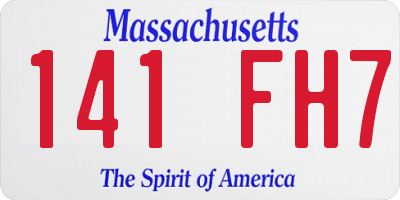 MA license plate 141FH7