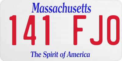 MA license plate 141FJ0
