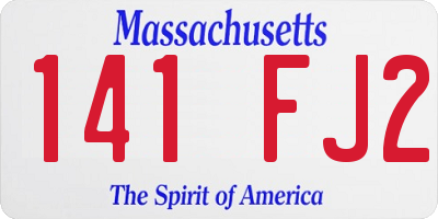 MA license plate 141FJ2