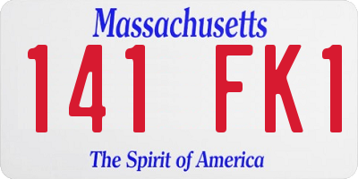 MA license plate 141FK1