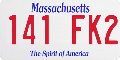 MA license plate 141FK2