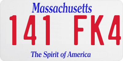MA license plate 141FK4