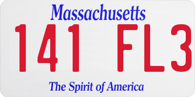 MA license plate 141FL3