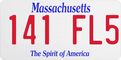 MA license plate 141FL5