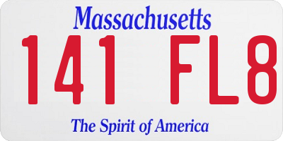 MA license plate 141FL8