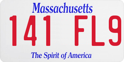 MA license plate 141FL9