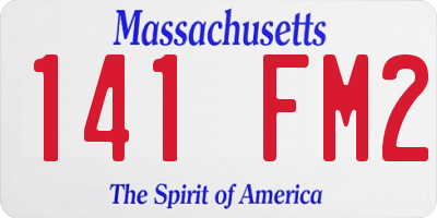 MA license plate 141FM2