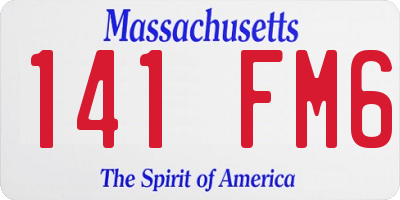 MA license plate 141FM6