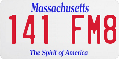 MA license plate 141FM8