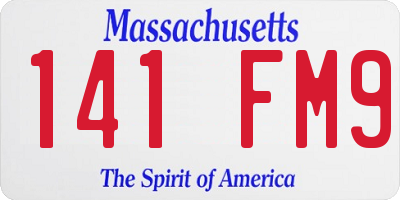 MA license plate 141FM9