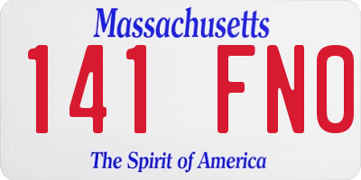 MA license plate 141FN0