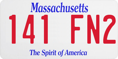 MA license plate 141FN2
