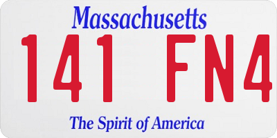 MA license plate 141FN4