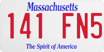 MA license plate 141FN5