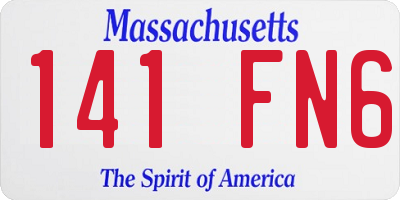 MA license plate 141FN6