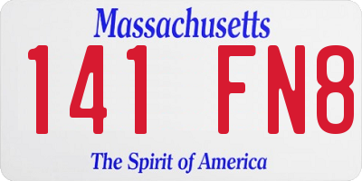 MA license plate 141FN8